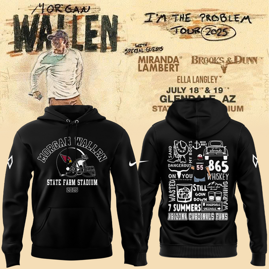 Special New Morgan Wallen x Arizona Cardinals Black Hoodie