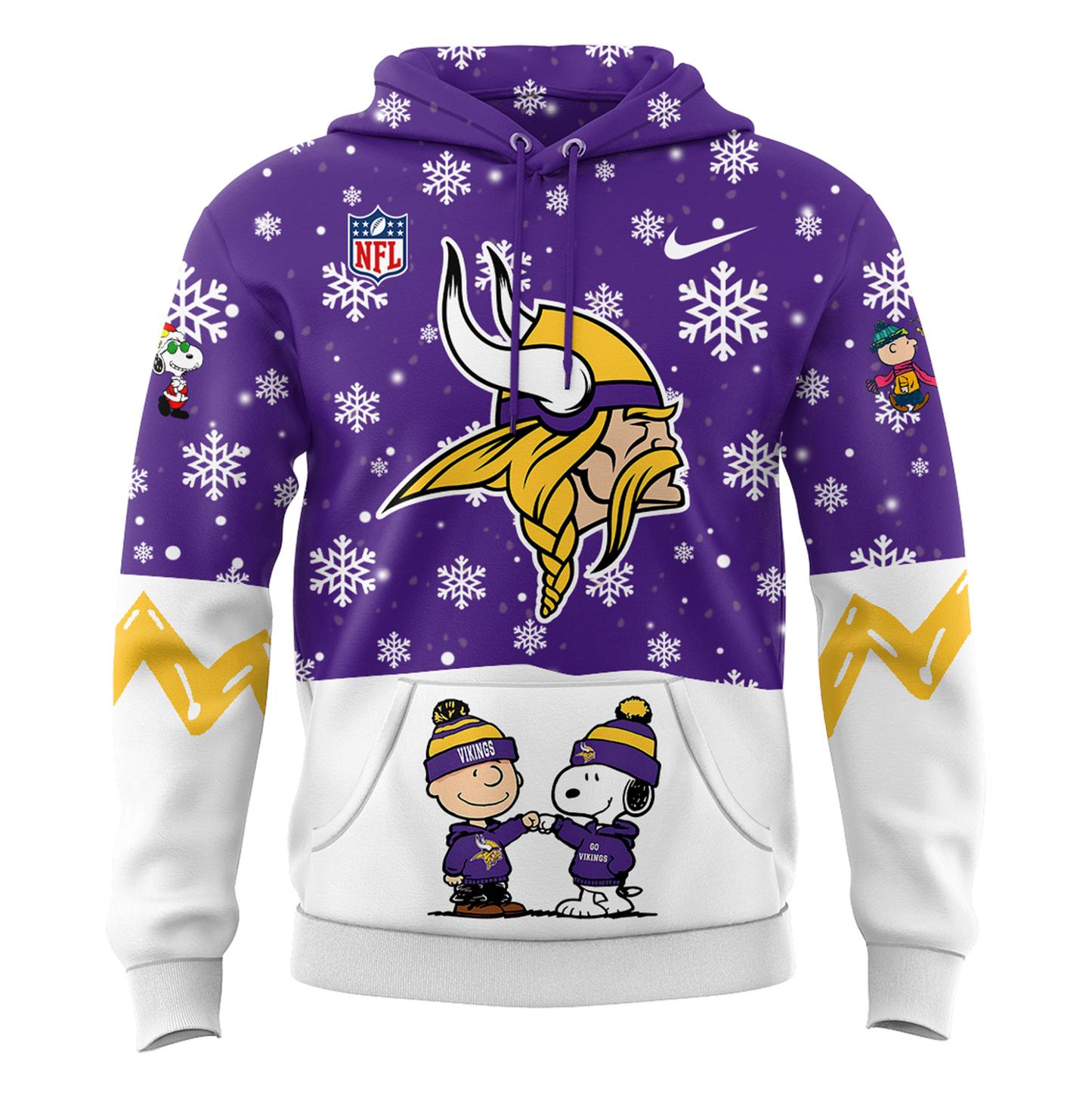 Limited Edition Minnesota Vikings Peanuts Holiday Speciality Hoodie 2024