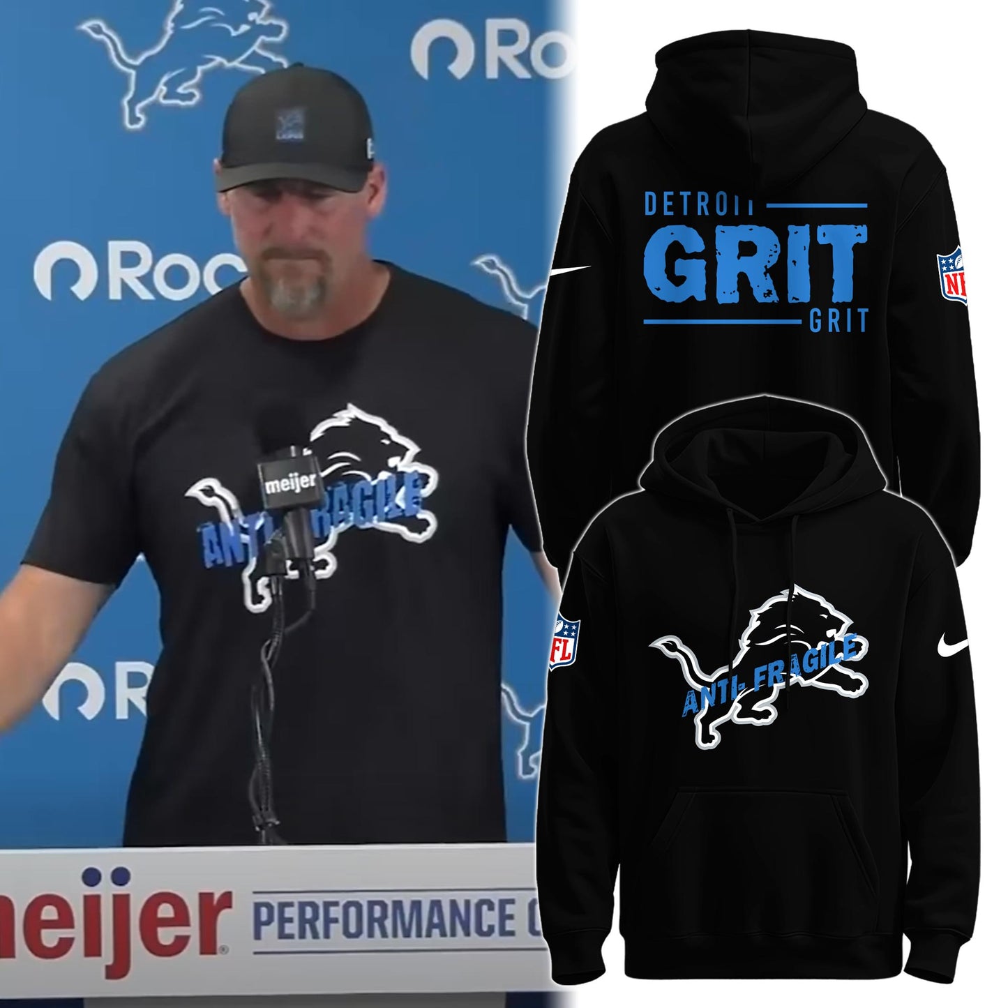 FDan Campbell DL Anti- Fragile Black Hoodie Limited Edition 2025