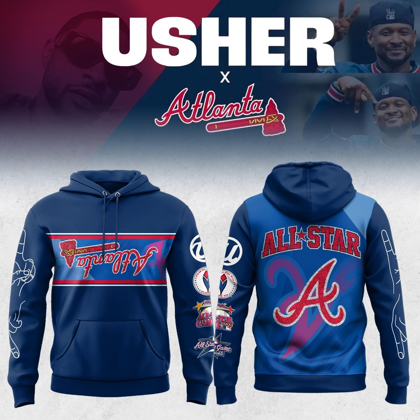 Atlanta Braves Usher 2025 MLB All-Star Game Limited Edition Hoodie