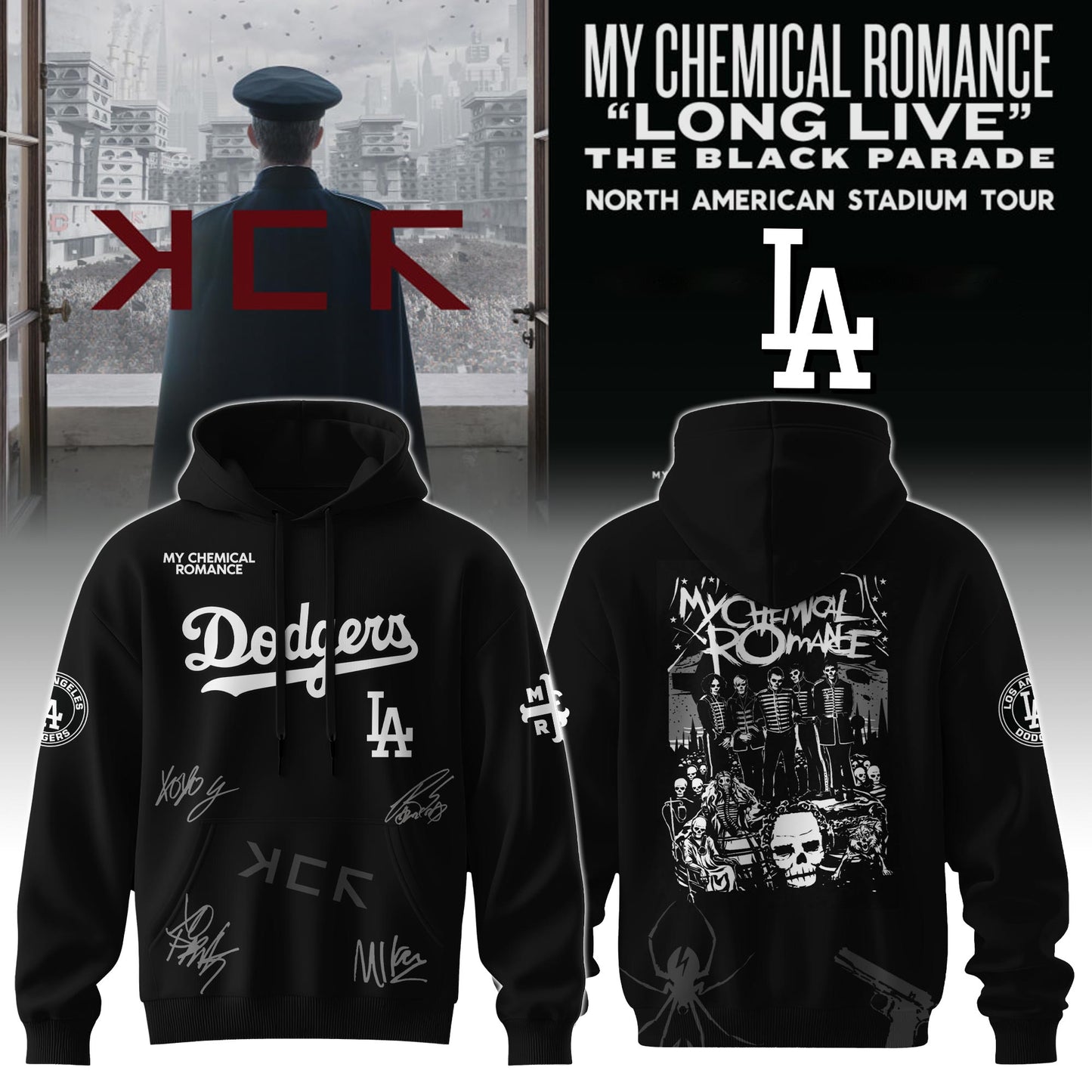 Los Angeles Dodgers x My Chemical Romance “Long Live The Black Parade” North American Stadium Tour Unisex Hoodie