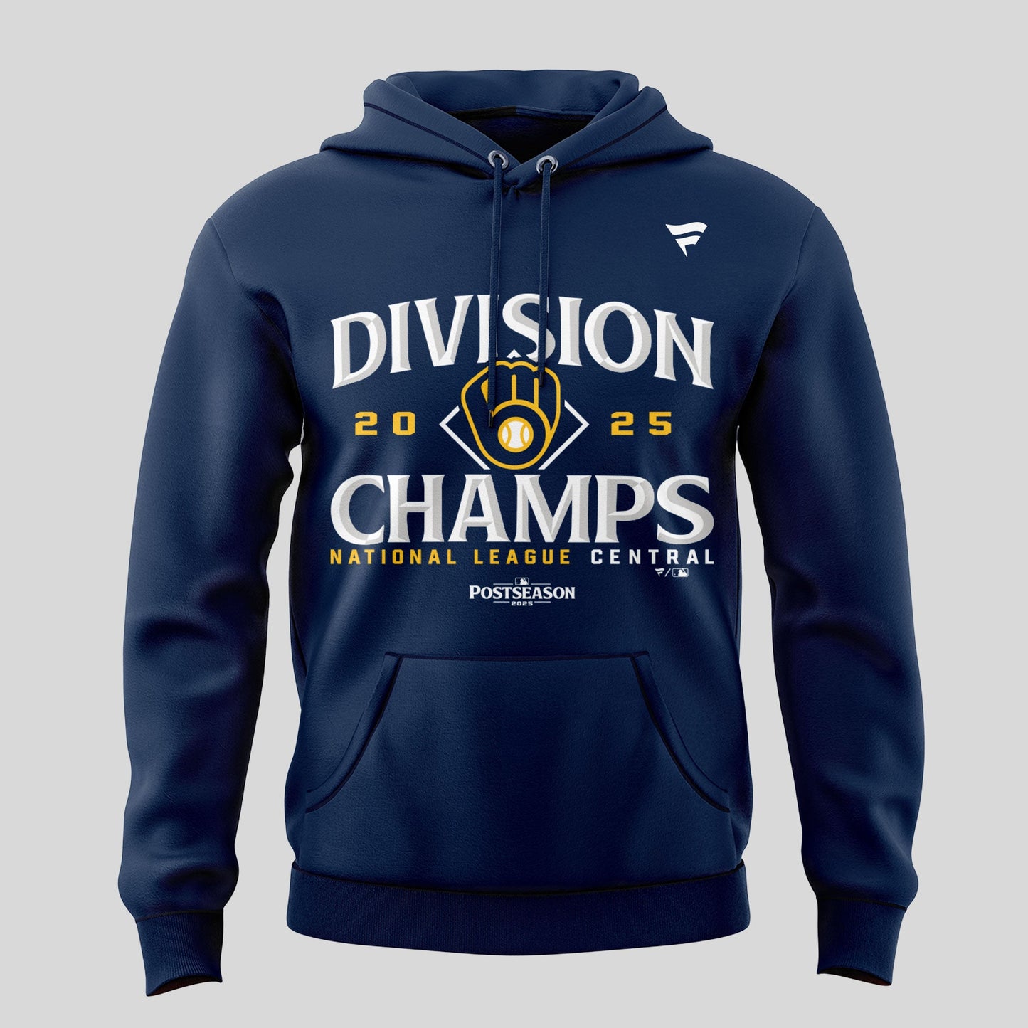 Men’s Milwaukee Brewers Fanatics Navy 2025 NL Central Division Champions Locker Room Hoodie