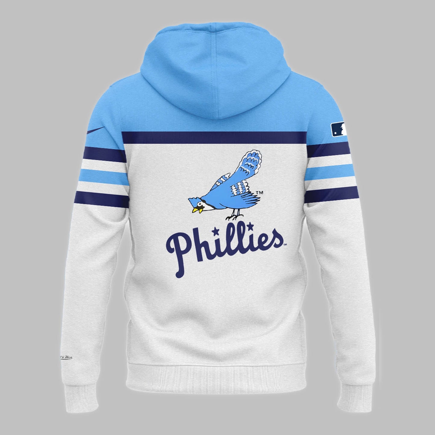 Limited Edition Grey White Blue Blue Jay Logo 40's Hoodie For Fans