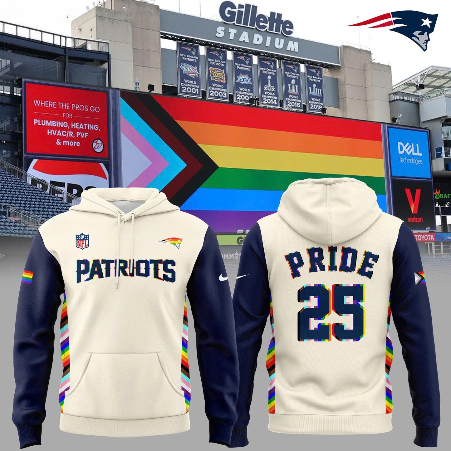 Special New Pride Patriots Logo Hoodie