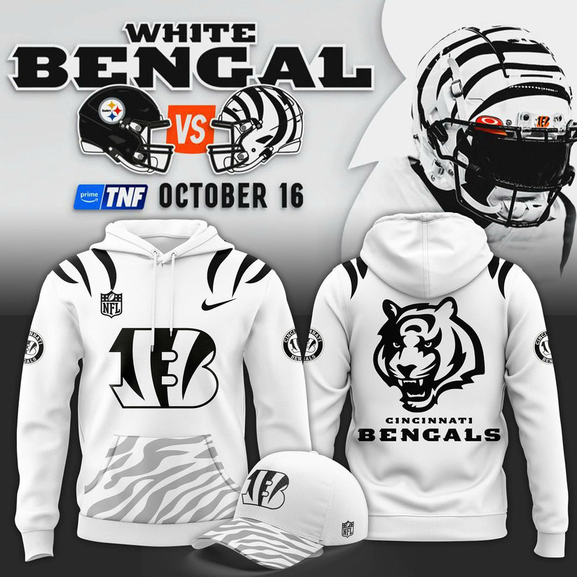 Cincinnati Bengals White New 2025 Hoodie