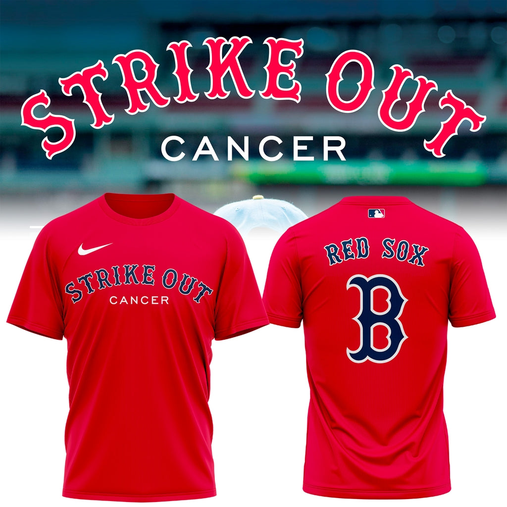 Special Strike Out Cancer Boston Red Sox T-Shirt