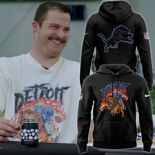 Detroit Lions Skull Hoodie (Black)