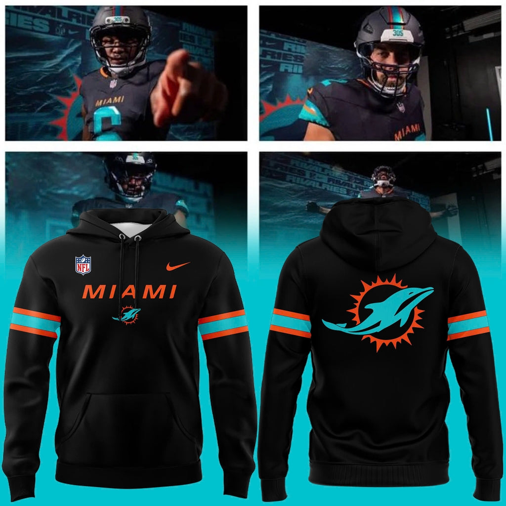 Special New Alternate Rivalry Uniform In Black Miami Wordmark Hoodie
