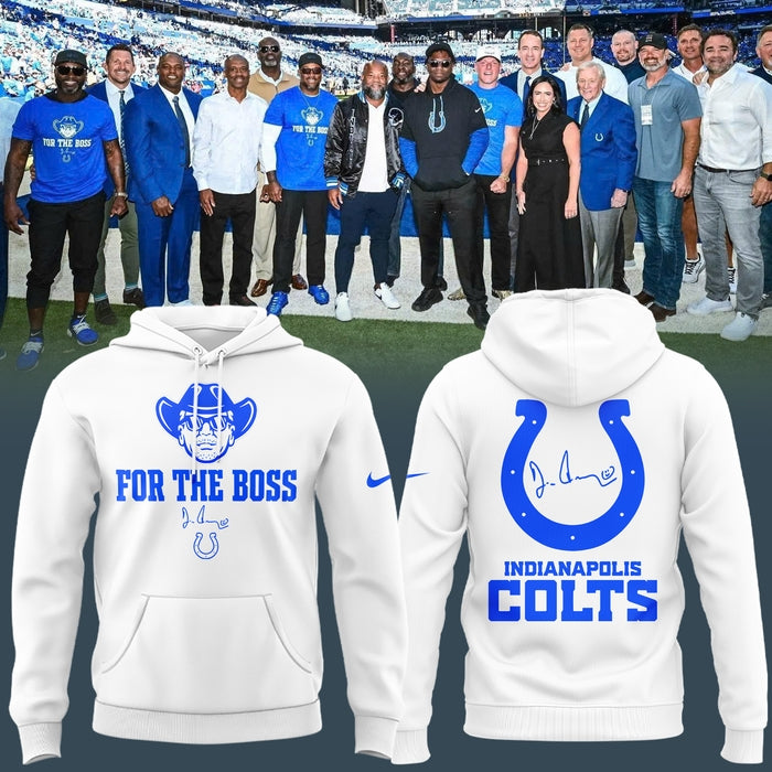 Limited Edition Indianapolis Colts “For the Boss” White Hoodie