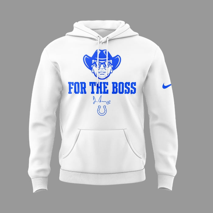 Limited Edition Indianapolis Colts “For the Boss” White Hoodie