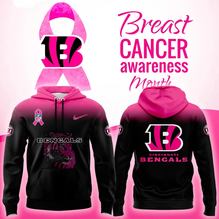 Cincinnati Bengals Breast Cancer Awareness 2025-2026 Hoodie v1