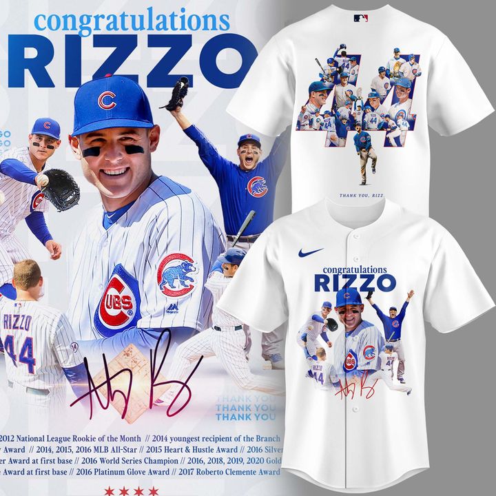 1c Chicago Cubs Legend Anthony Rizzo Jersey Thank You Rizz