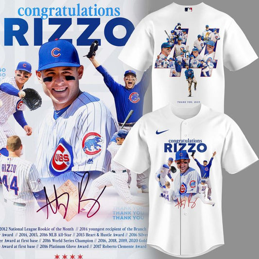 1c Chicago Cubs Legend Anthony Rizzo Jersey Thank You Rizz