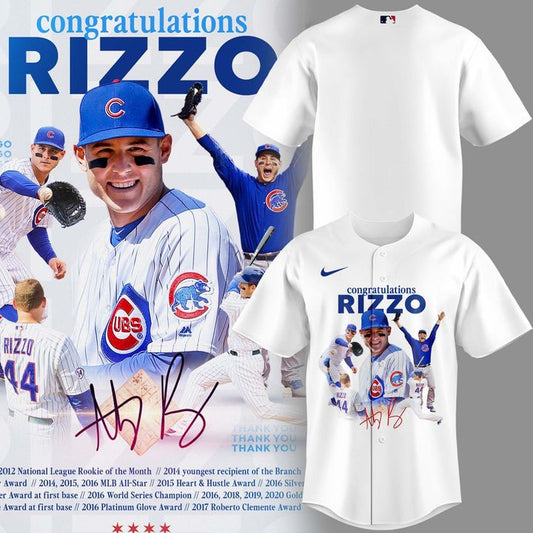 1e Chicago Cubs Legend Anthony Rizzo Jersey Thank You Rizz