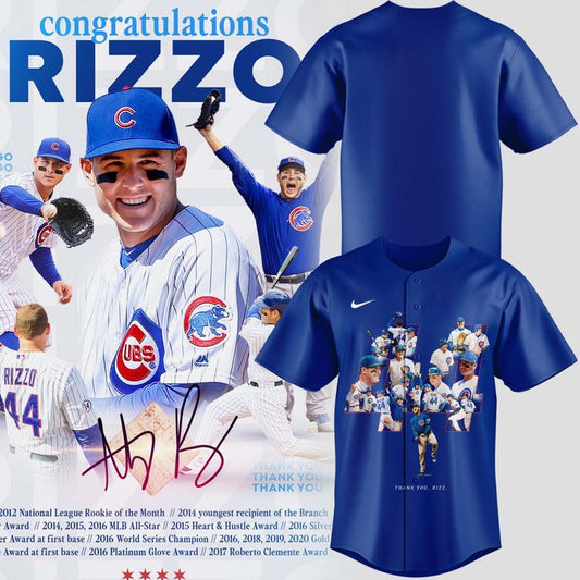 1f Chicago Cubs Legend Anthony Rizzo Jersey Thank You Rizz