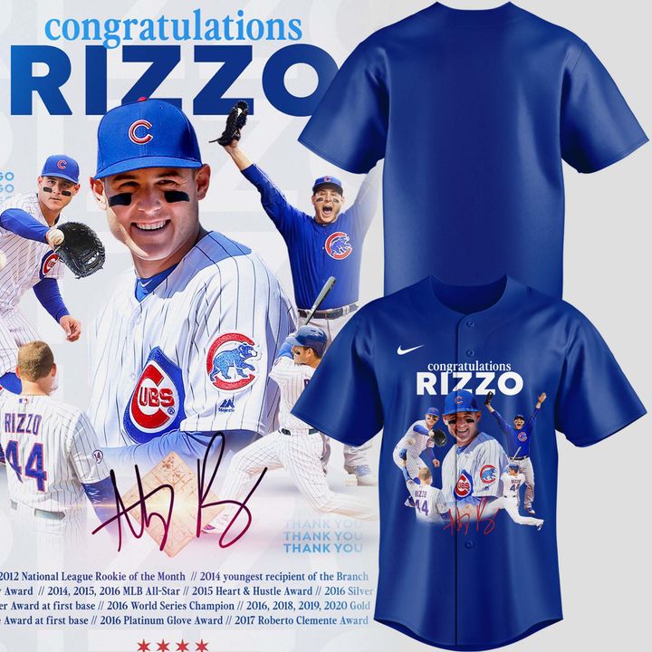 1g Chicago Cubs Legend Anthony Rizzo Jersey Thank You Rizz