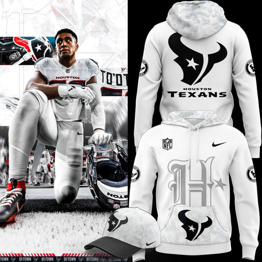 Limited edition Houston Texans Icy White Hoodie 2025