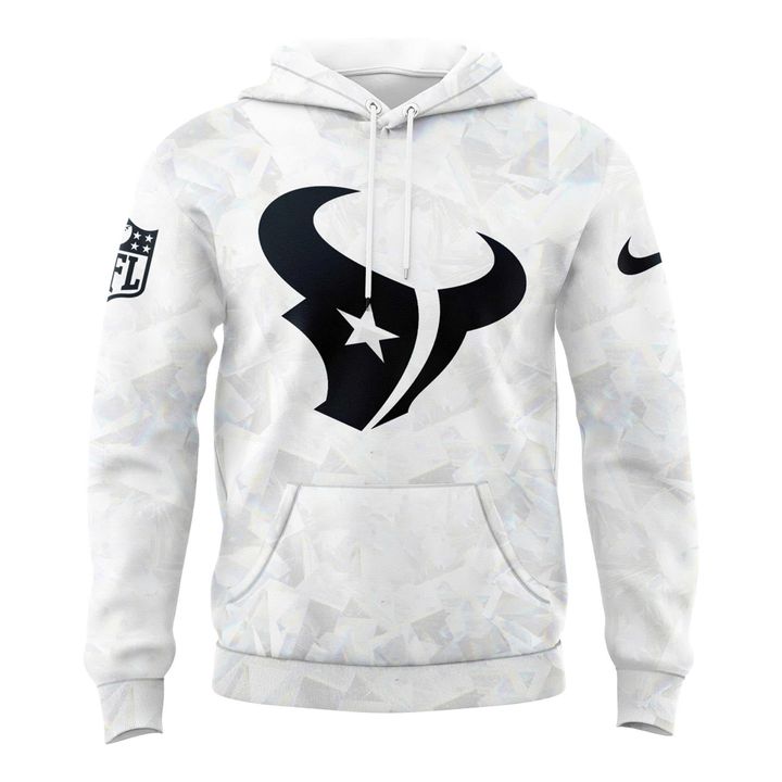 Houston Texans 2025-2026 Icy white Hoodie V4 (Pattern)