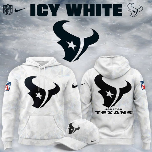 Houston Texans 2025-2026 Icy white Hoodie V3 (Pattern)