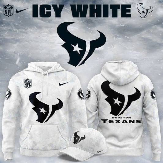 Houston Texans 2025-2026 Icy white Hoodie V2 (Pattern)