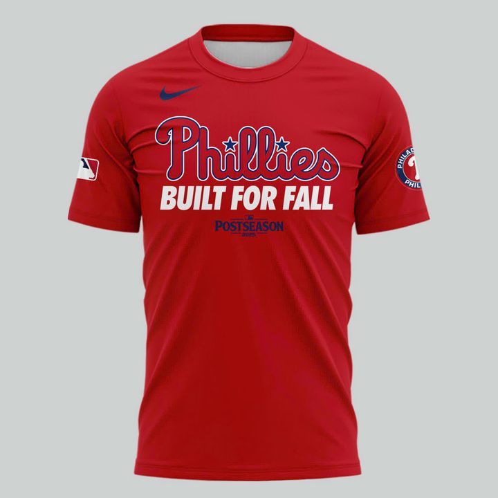 Special New "Built For Fall" 2025 MLB Postseason Uniform Red T-Shirt