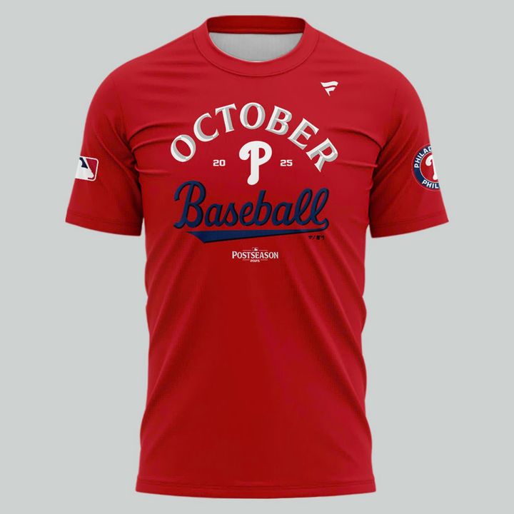 Special New "Built For Fall" 2025 MLB Postseason Uniform Red T-Shirt