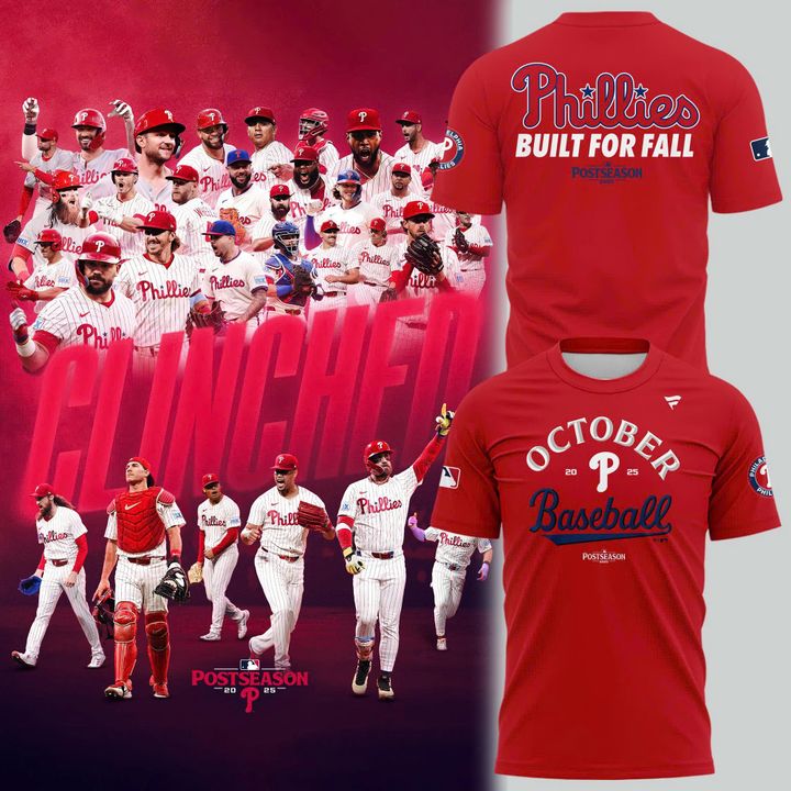 Special New "Built For Fall" 2025 MLB Postseason Uniform Red T-Shirt