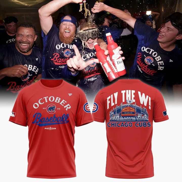 Red Chicago Cubs 2025 October T-shirt