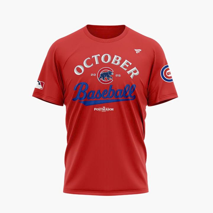 Red Chicago Cubs 2025 October T-shirt
