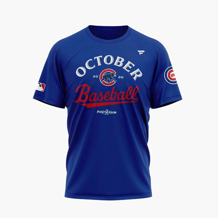 Navy Chicago Cubs 2025 October T-shirt