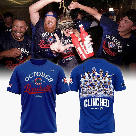 Navy Chicago Cubs 2025 October T-shirt