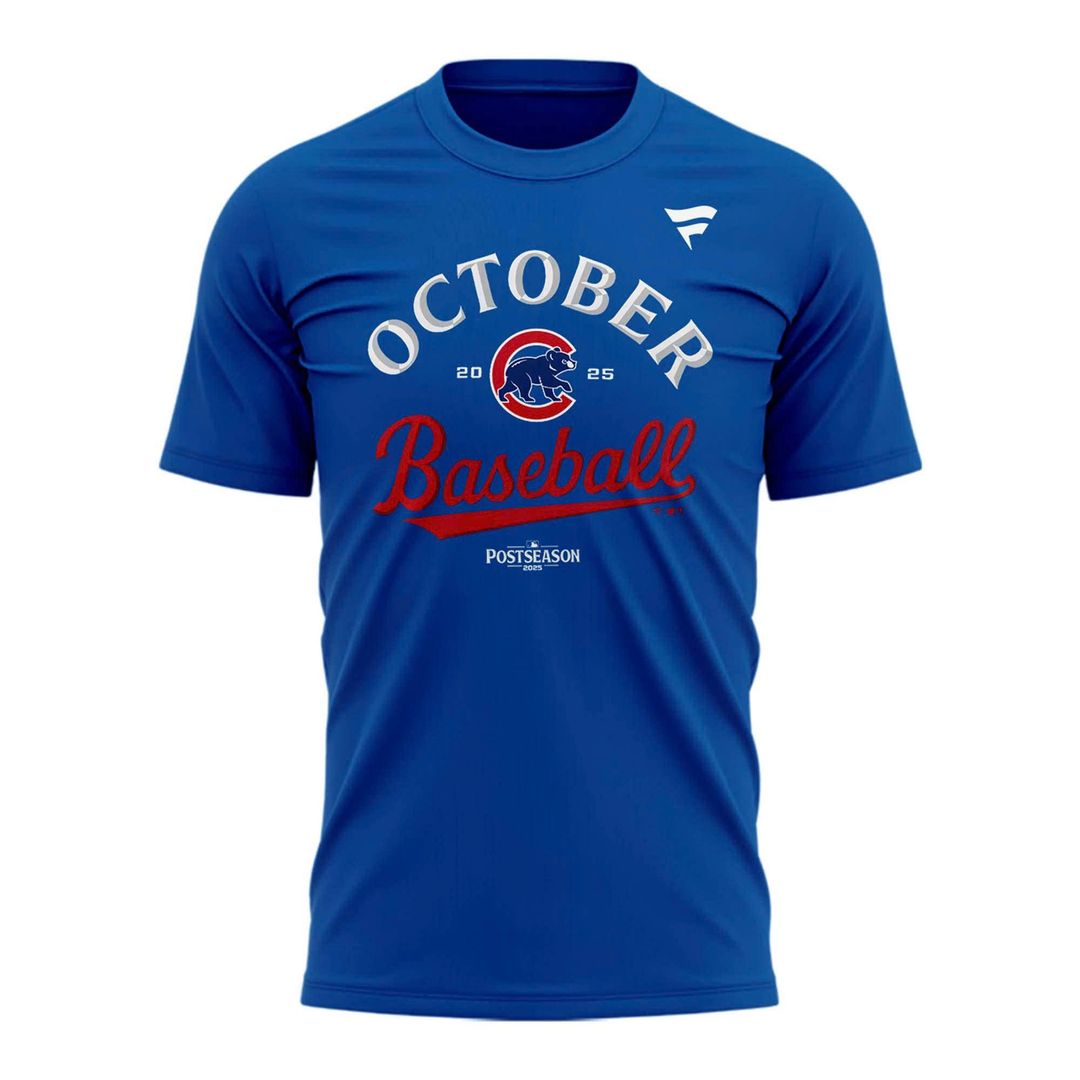 Special New October Ready "Chicago Cubs Fly The W" Flag Wordmark T-Shirt