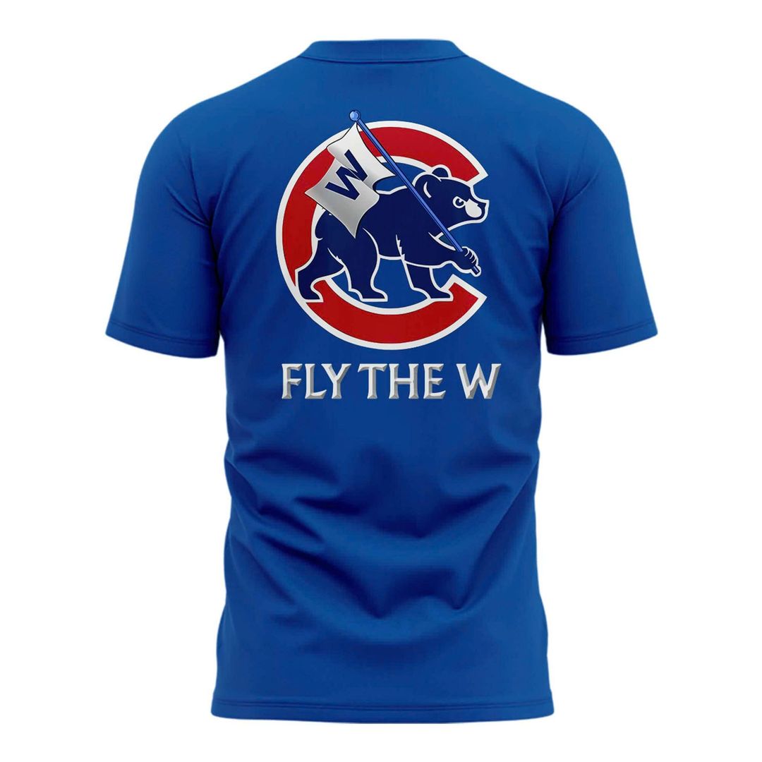 Special New October Ready "Chicago Cubs Fly The W" Flag Wordmark T-Shirt