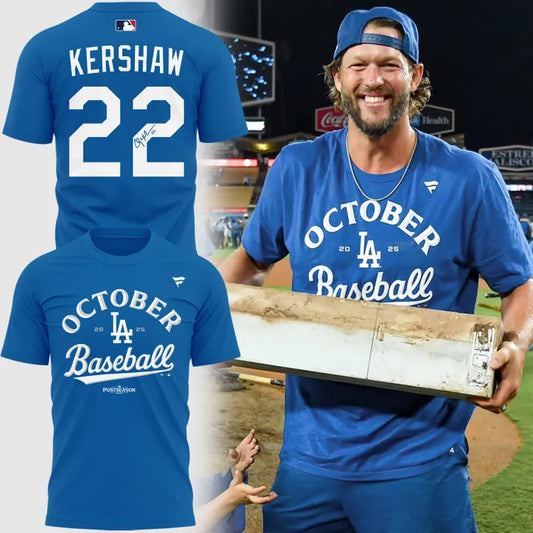 2025 limited edition t-shirt of the Los Angeles Dodgers for Clayton Kershaw fans