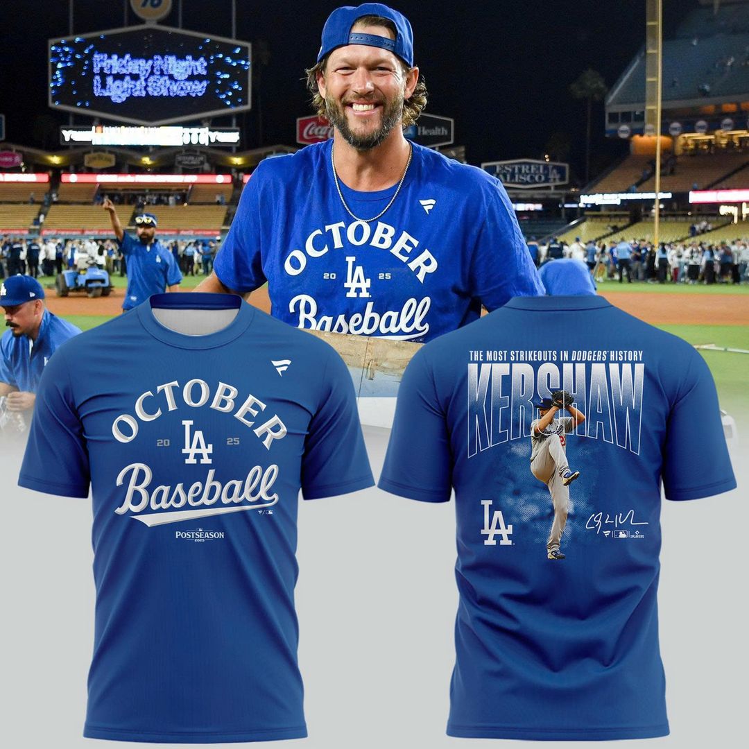Special New October Clinched Clayton Kershaw Final Regular Season T-Shirt