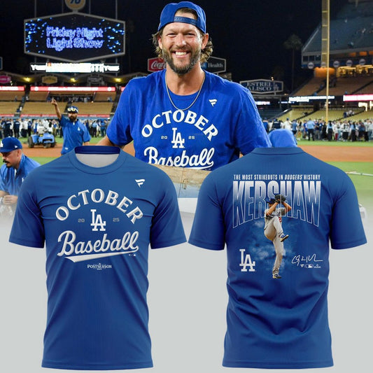 Special New October Clinched Clayton Kershaw Final Regular Season T-Shirt