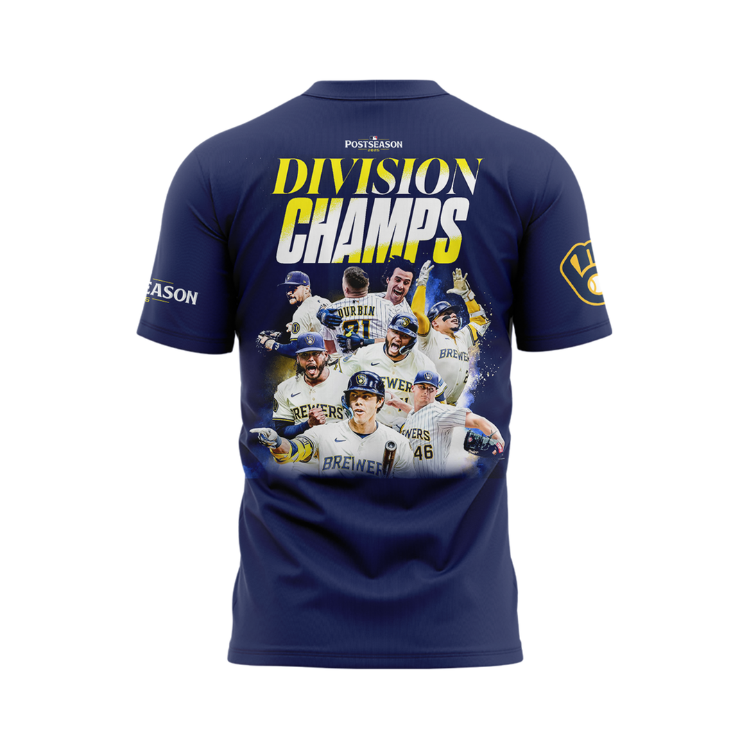 Milwaukee Brewers Navy 2025 NL Central Division Champions Locker Room T-Shirt