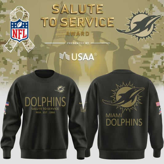 Miami Dolphins Salute to Service Sideline 2025 Sweatshirt