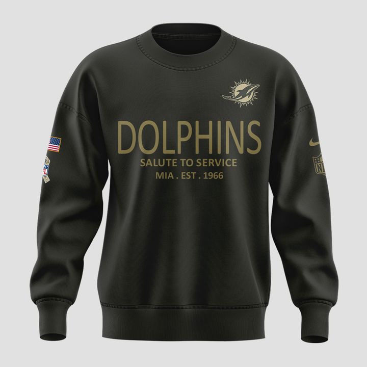 Miami Dolphins Salute to Service Sideline 2025 Sweatshirt
