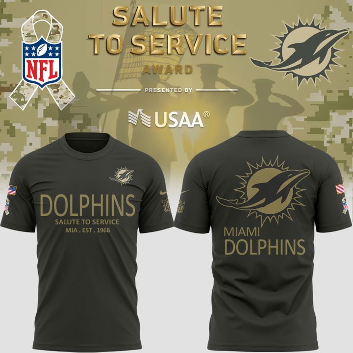 Miami Dolphins Salute to Service Sideline 2025 Tshirt