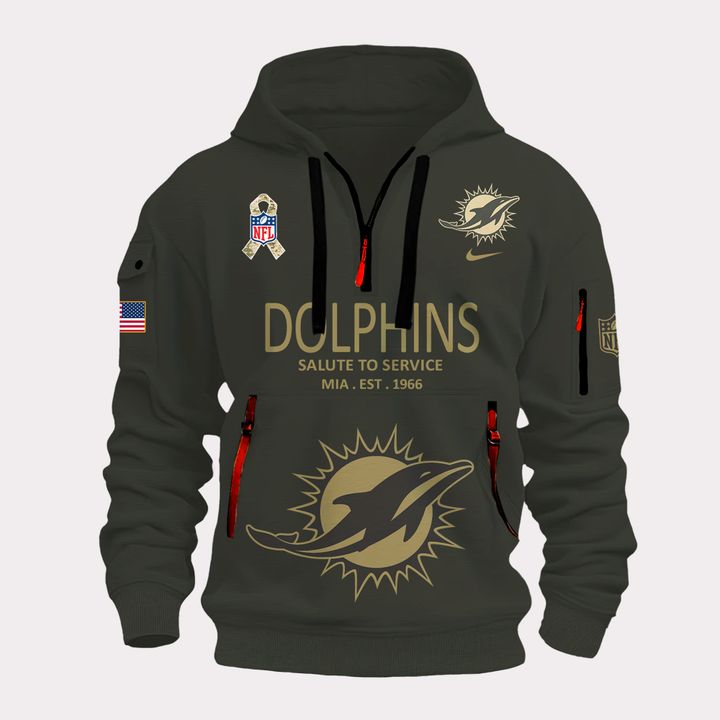 Miami Dolphins Salute to Service Sideline 2025 new Hoodie