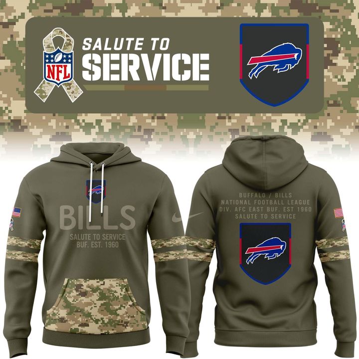 Special New 2025 Salute To Service Buffalo Bills Hoodie