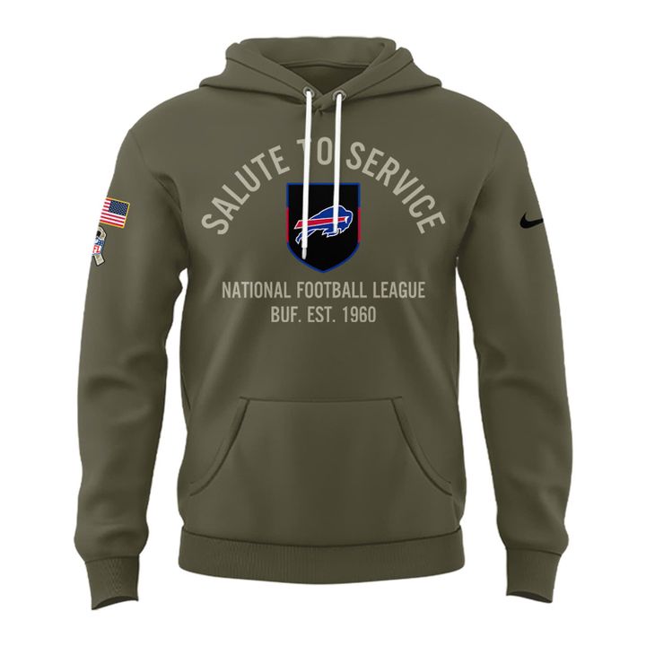 Special New 2025 Salute To Service Buffalo Bills Wordmark Hoodie