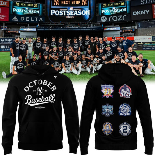 Special New October Baseball Old Patch Post Season 2025 Black Hoodie