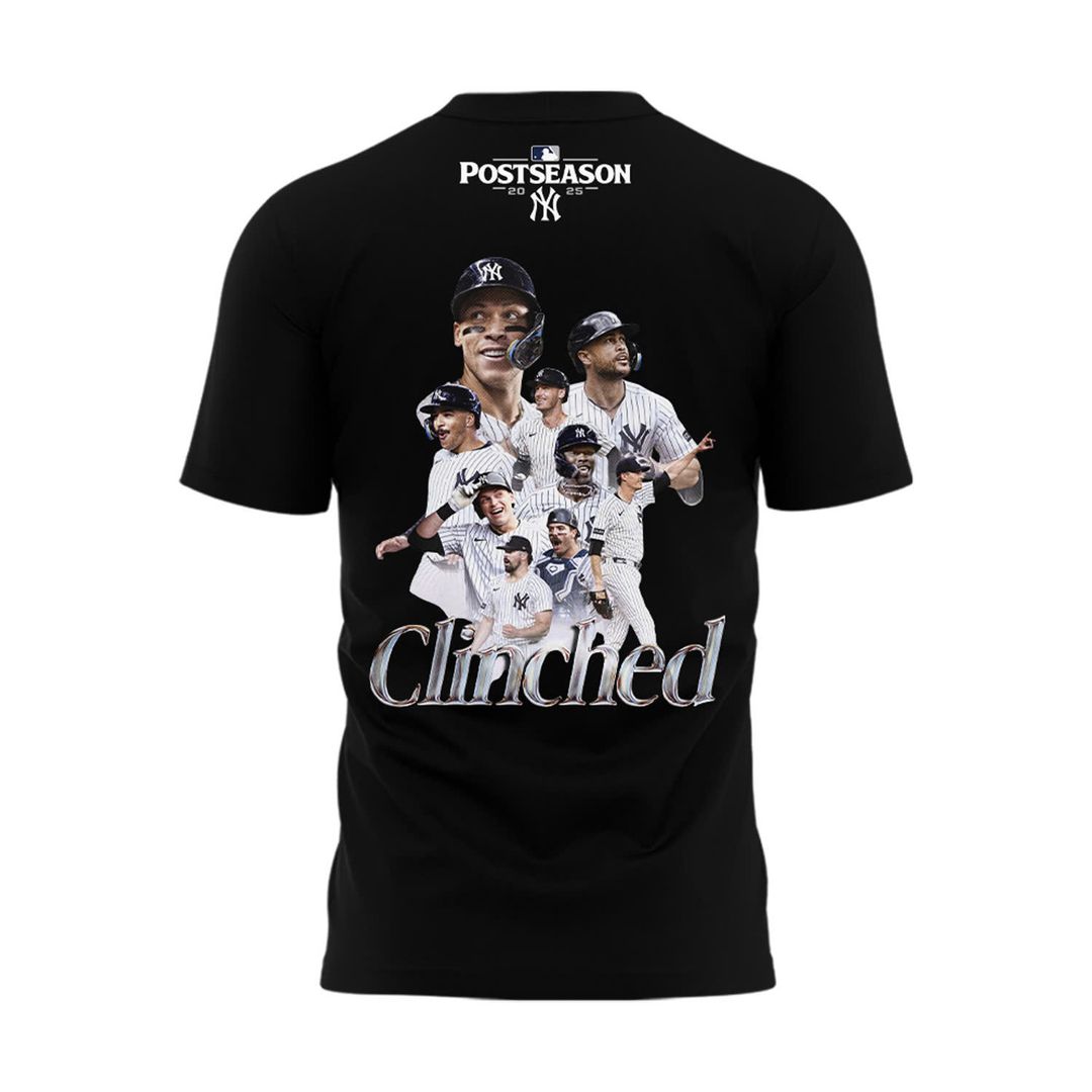 Special New October Baseball Clinched Post Season 2025 Black T-Shirt