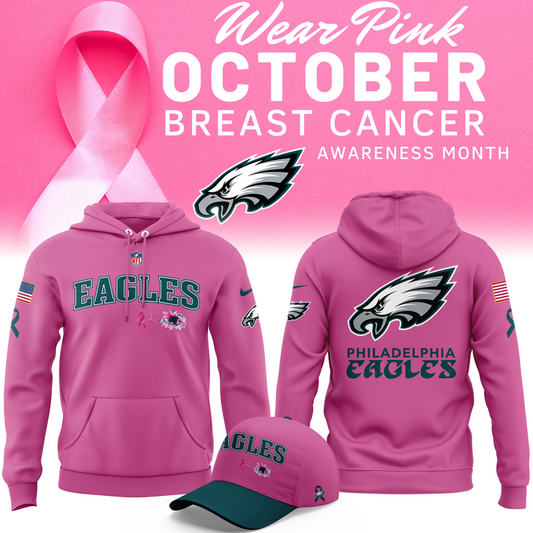 Limited Edition Philadelphia Eagles Breast Cancer Awareness Hoodie 2025