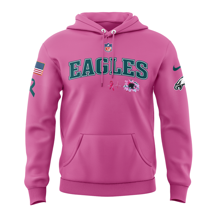 Limited Edition Philadelphia Eagles Breast Cancer Awareness Hoodie 2025