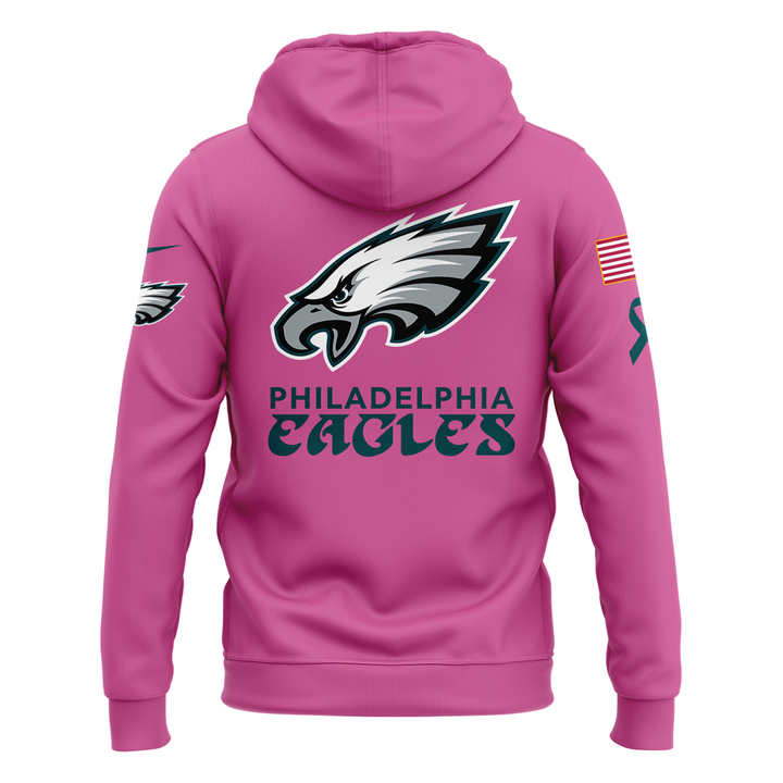 Limited Edition Philadelphia Eagles Breast Cancer Awareness Hoodie 2025