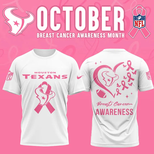 Houston Texans '' OCTOBER BREAST CANCER AWARENESS MONTH '' T-Shirt 2025