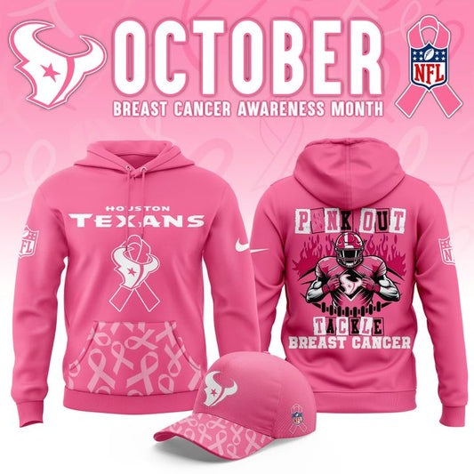 Houston Texans '' OCTOBER BREAST CANCER AWARENESS MONTH '' Hoodie 2025